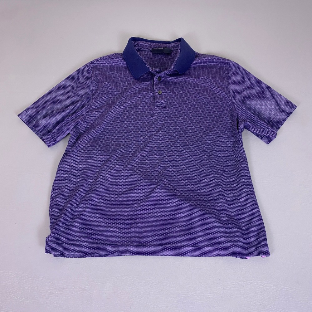 Jos A Bank Traveler Polo Shirt Men's Large Purple Traditional Fit Short Sleeve